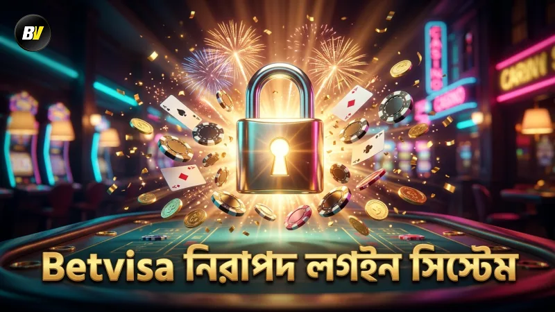 Betvisa প্ল্যাটফর্মে নিরাপদ লগইন ও এনক্রিপশন ব্যবস্থার প্রতীক।