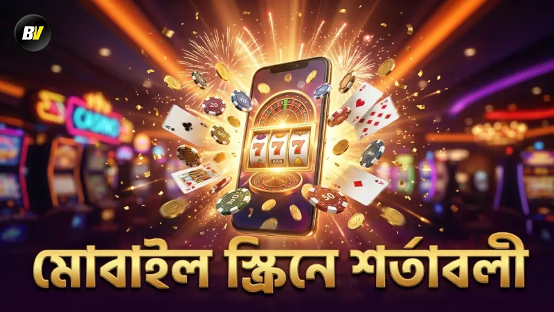 মোবাইল স্ক্রিনে শর্তাবলী বুঝে নেওয়া গুরুত্বপূর্ণ।